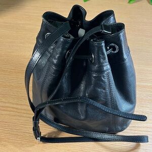Gerard Darel Elegant Black Leather Bucket Bag